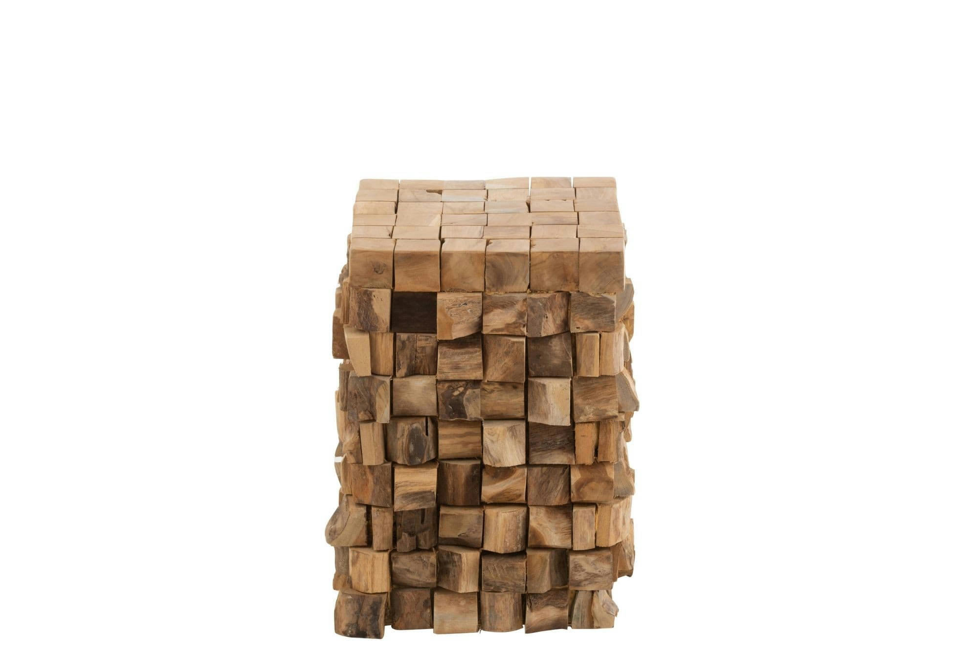 MOOREA - Tabouret table d'appoint carré en teck naturel L30