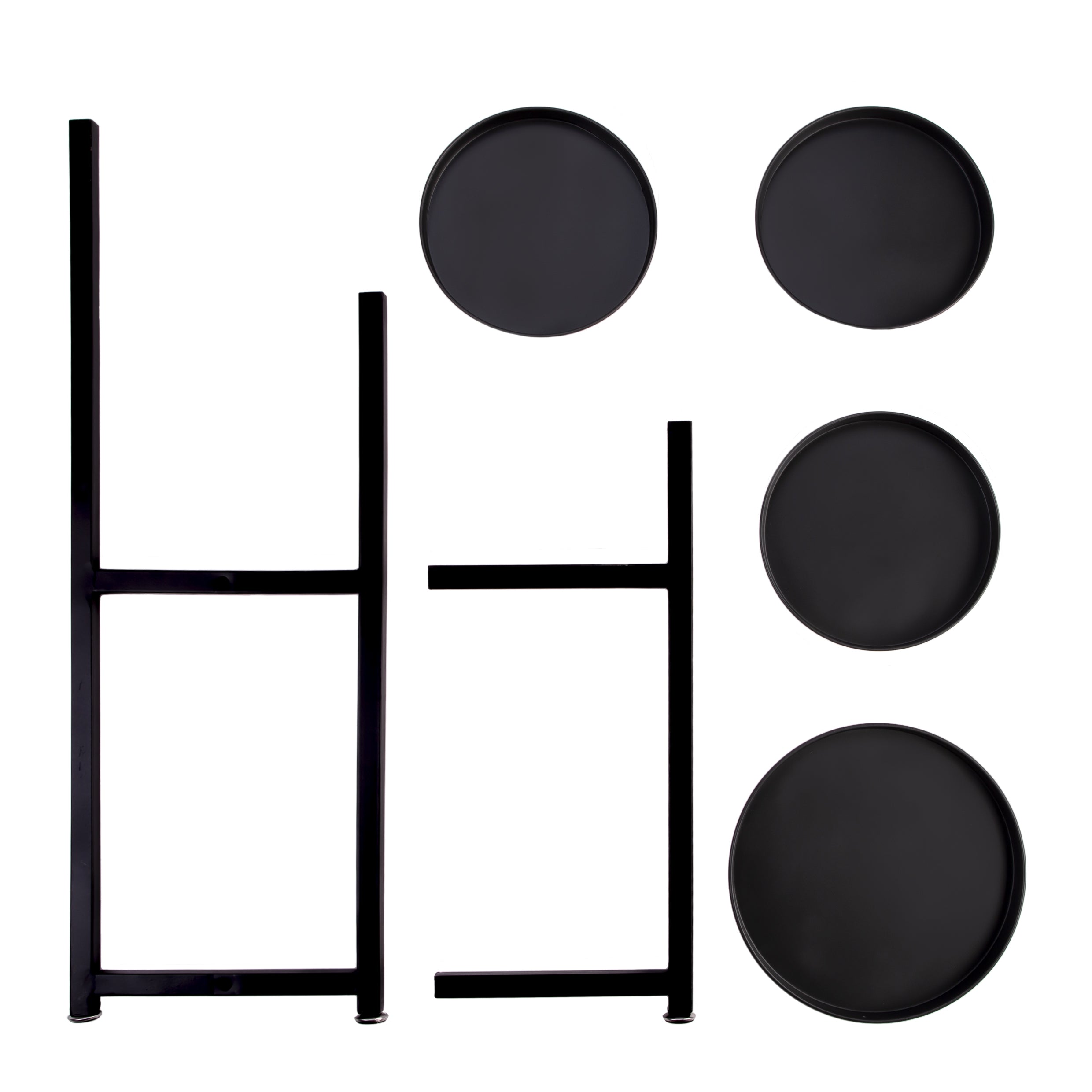 QUVIO Plantenstandaard - Voor 4 planten - Metaal - Zwart