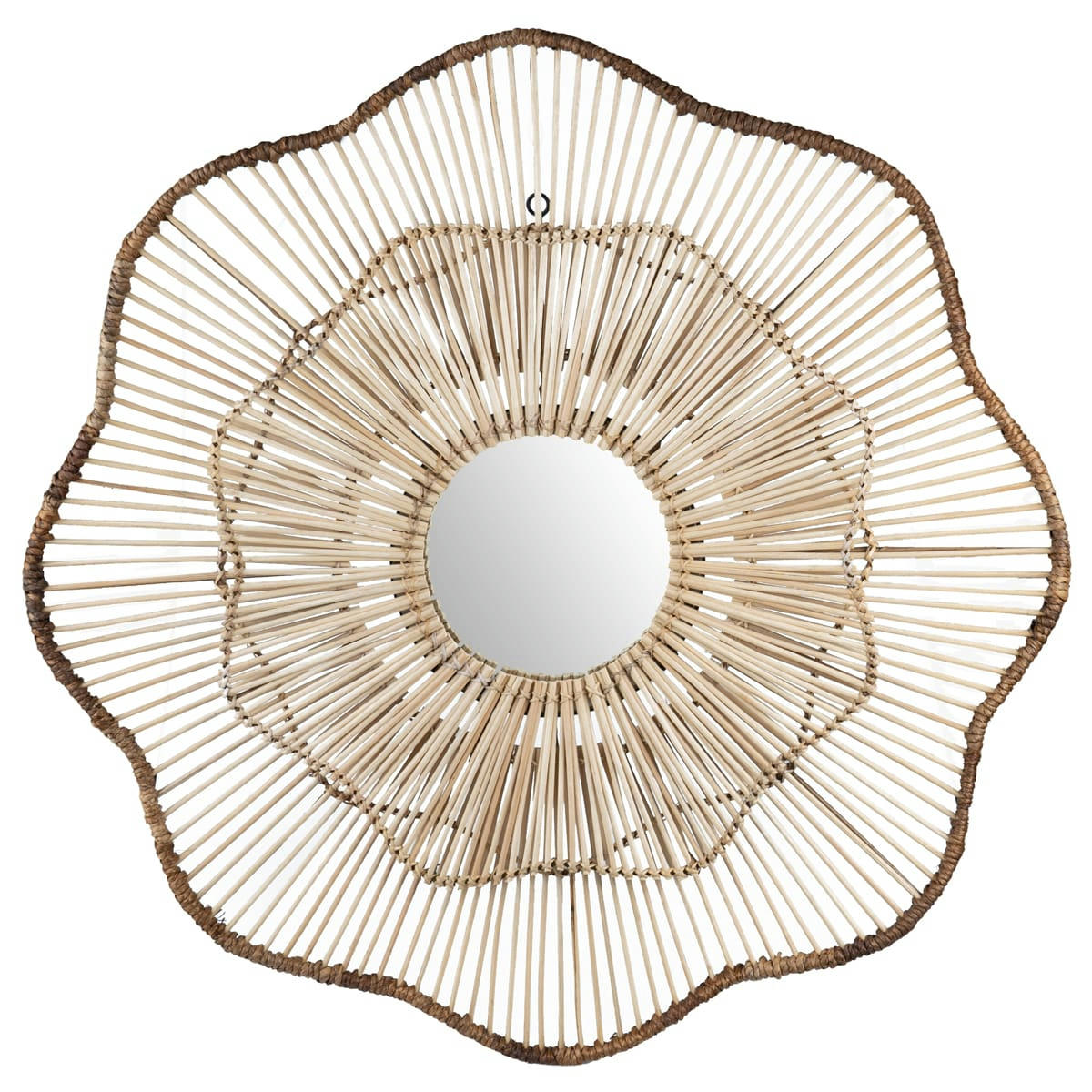 GIULIA - Miroir en rotin D86 cm