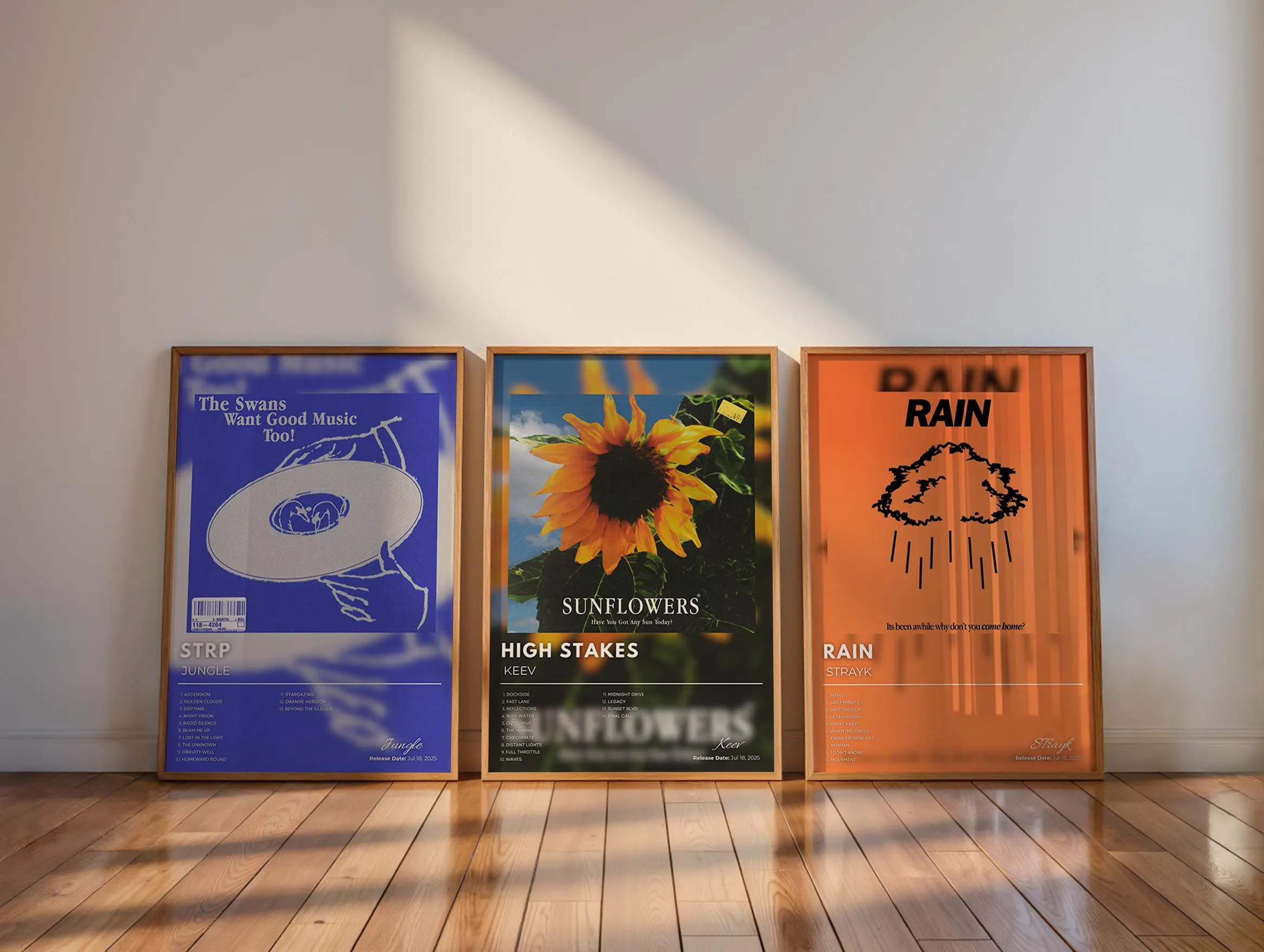 Set of 3 Custom Album Posters, Custom Music Gift, Music Art, Album Cover Poster, Room Decor