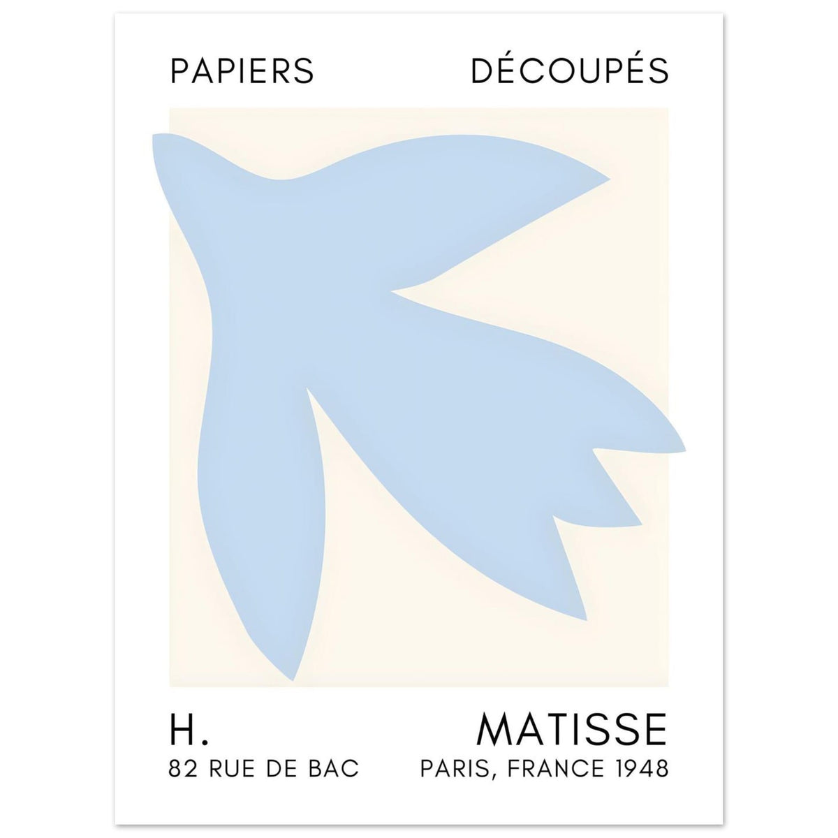 Artfulprints Poster Matisse – Shapes in the air light blue  - 30x40 cm - Blauw