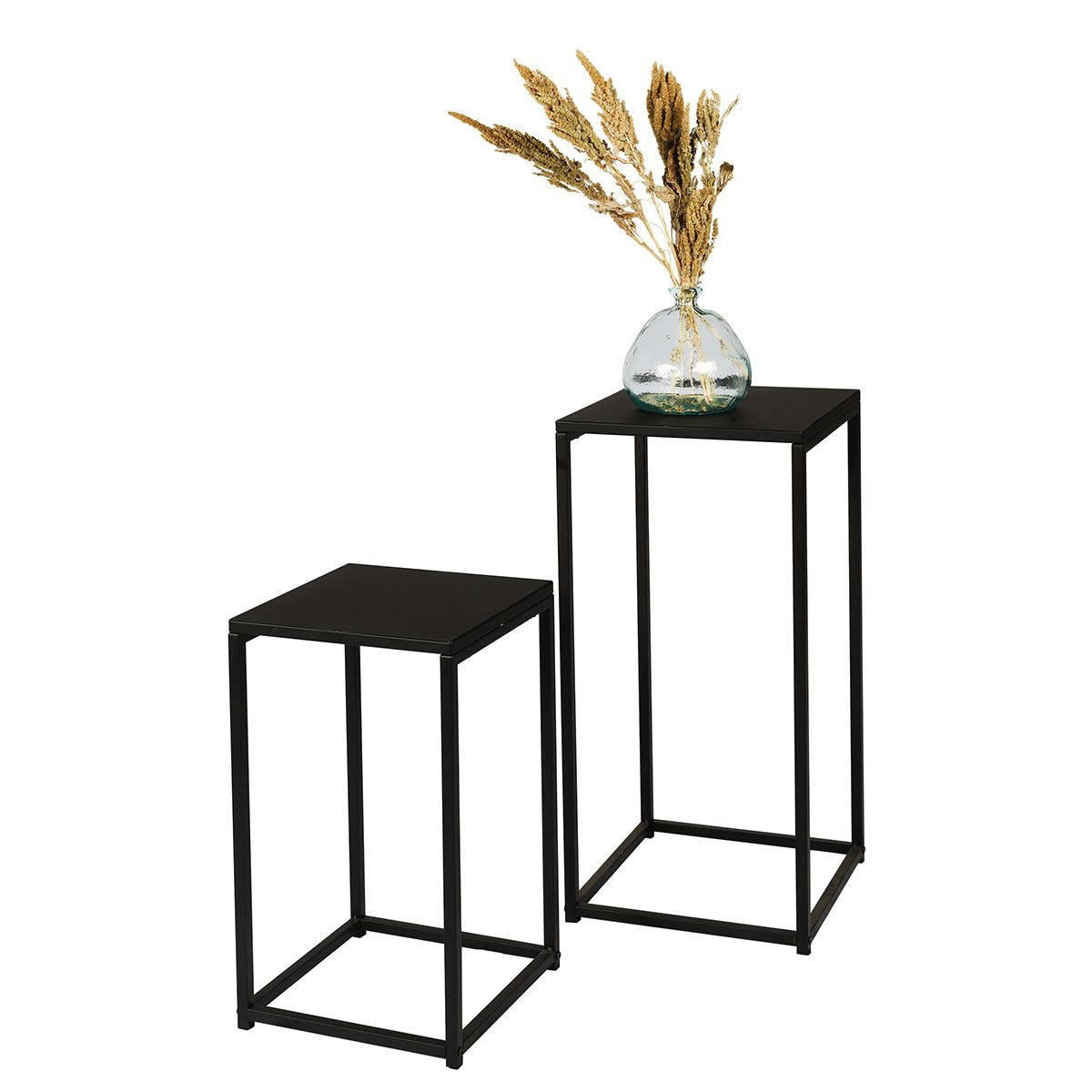 MADISON - Sellettes métal noir - Lot de 2