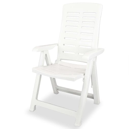 NNEVL Reclining Garden Chairs 4 pcs Plastic White