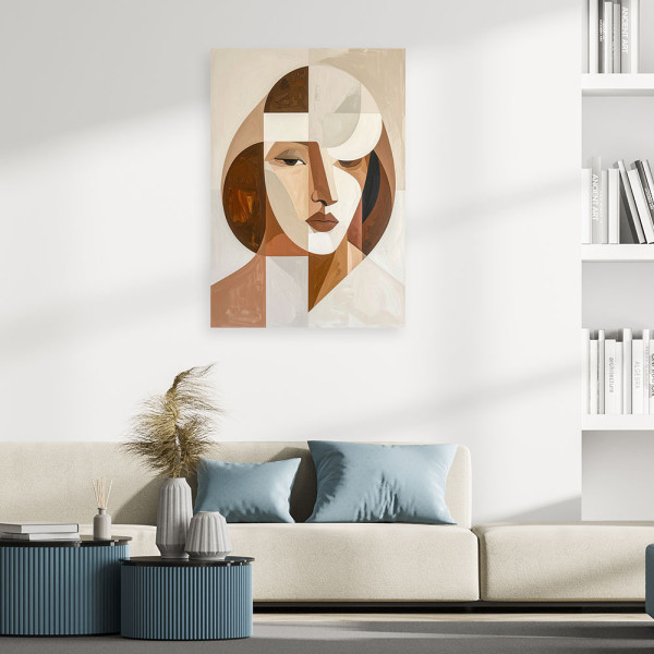 Obraz do salonu sypialni, Abstrakcyjna Sztuka Portret Kobiety 20x30