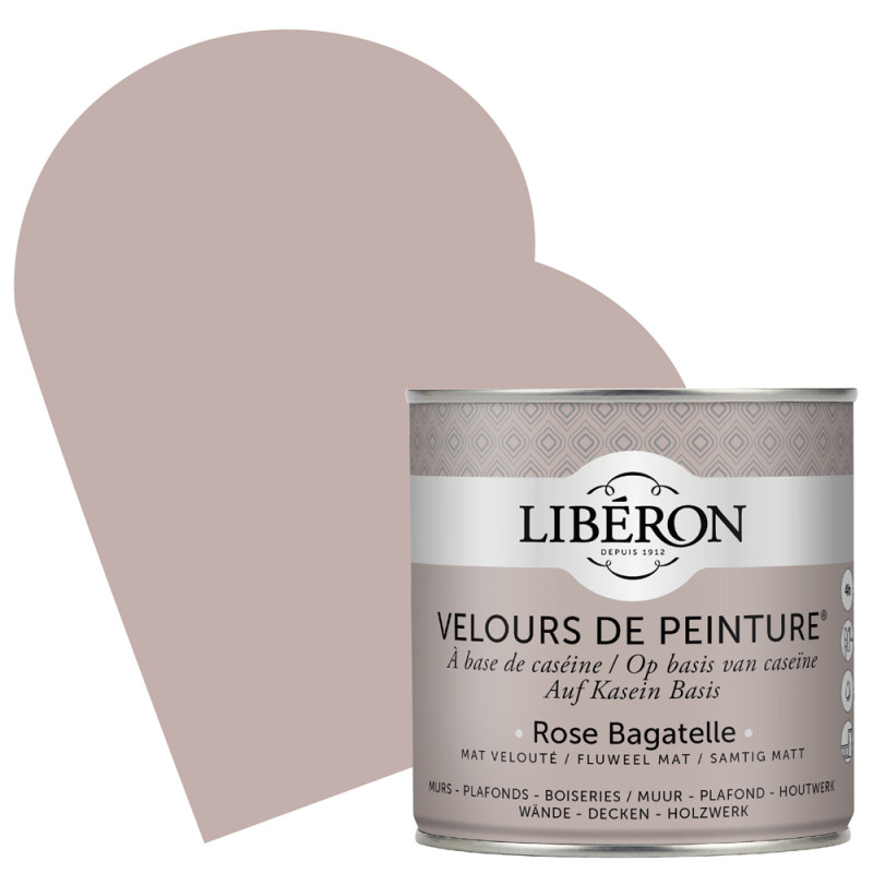 Peinture pour murs Velours de Peinture rose bagatelle mat 0,5 L LIBERON