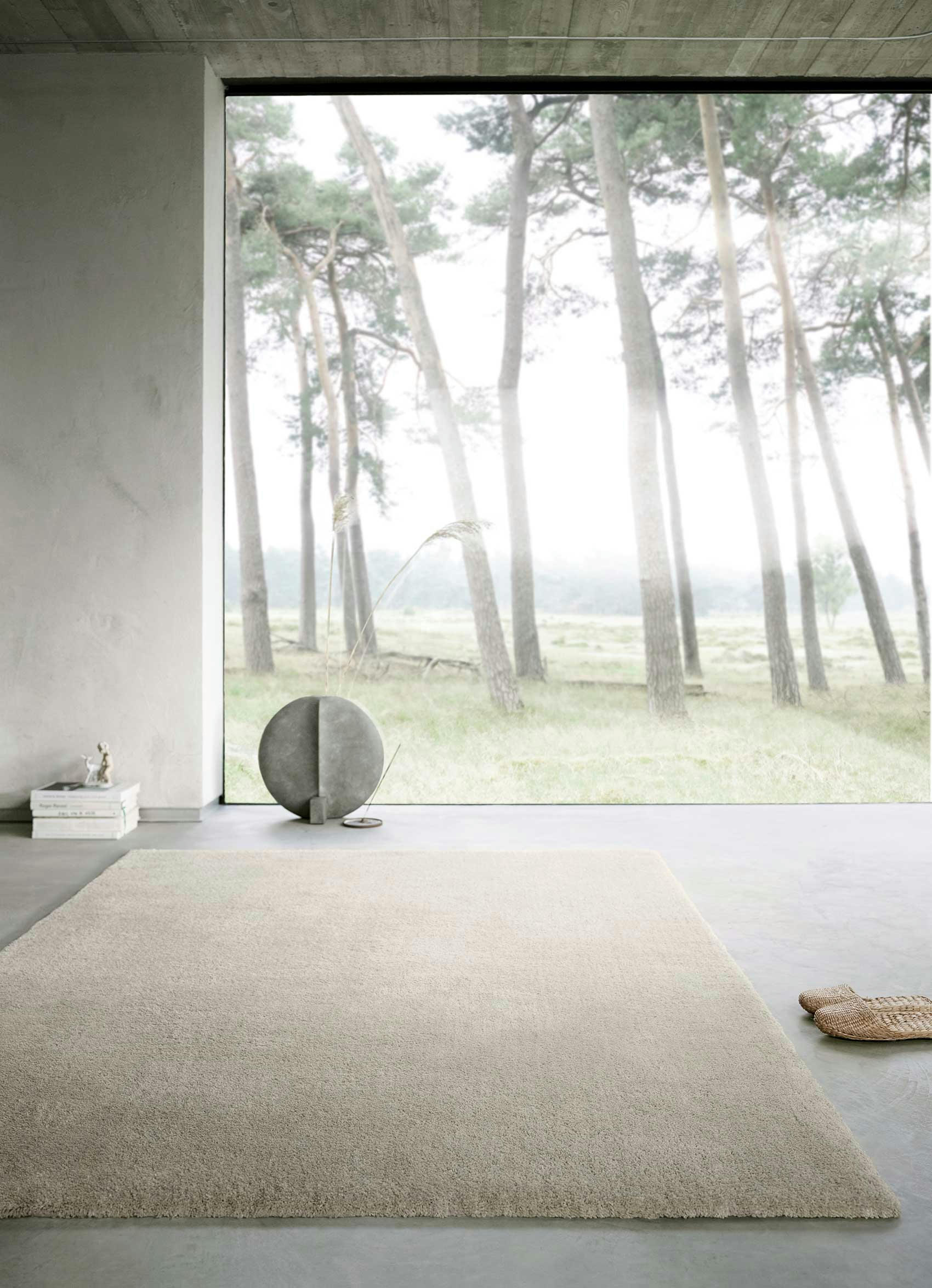 EMILIA - Tapis poils longs douces microfibre gris beige 160x230