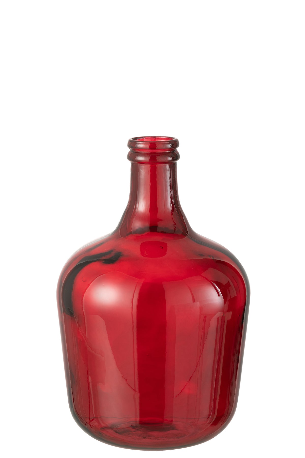 J-Line vaas Karaf - glas - rood - medium - Ø 26 cm
