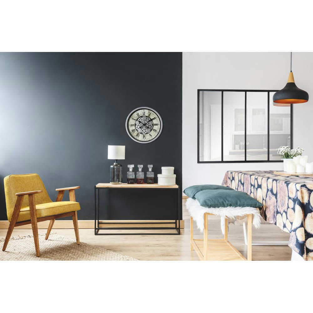 FRANK - Miroir atelier verrière 90x120 noir