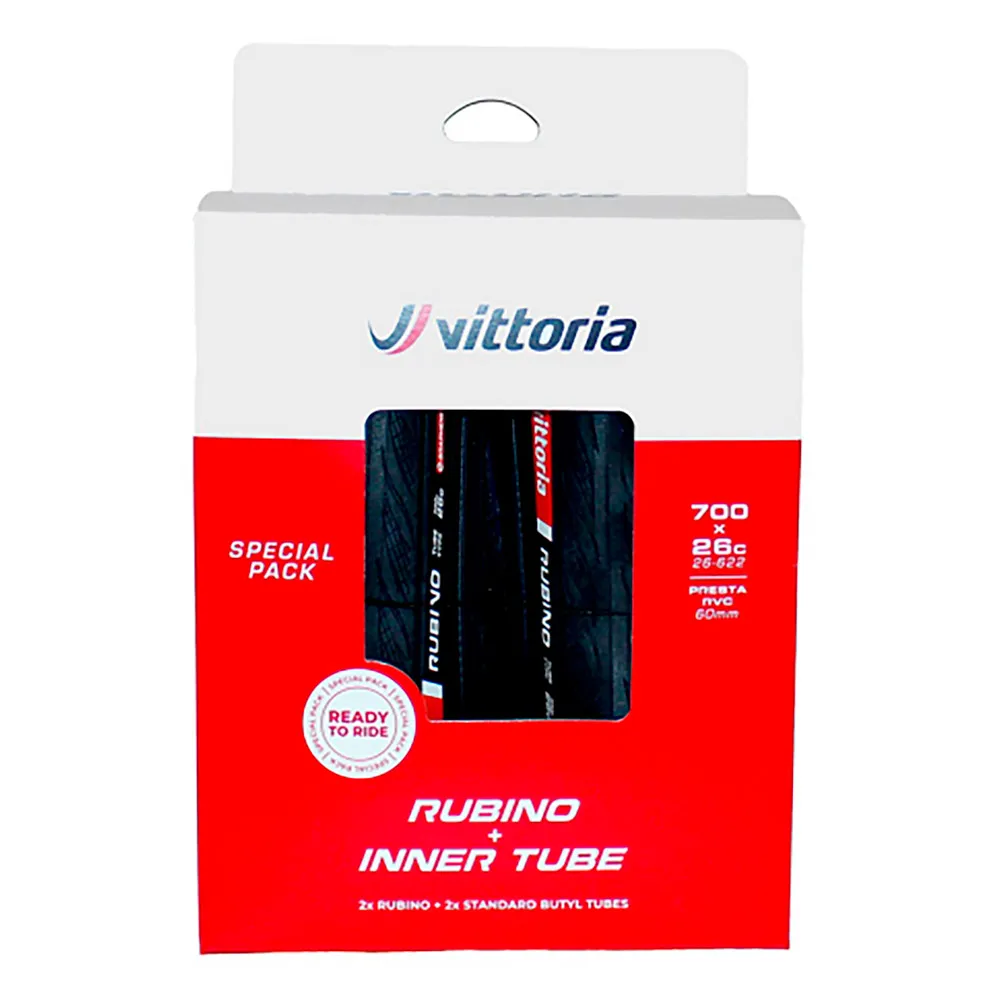 Vittoria 2x Rubino V G2.0 700C x 26   2x Tubes road tyre