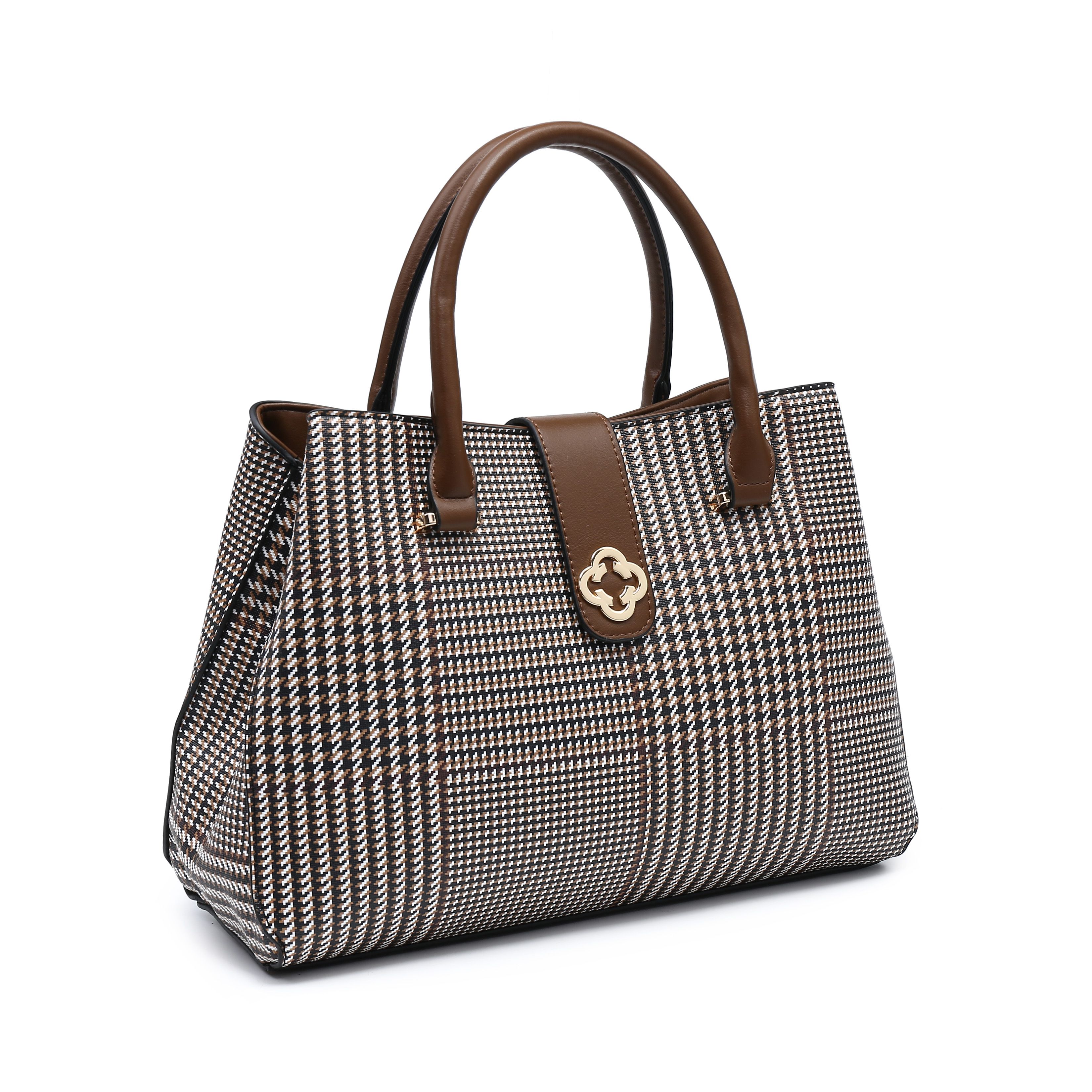 JFY 3 Compartments Top Zip Closure Tote Bag