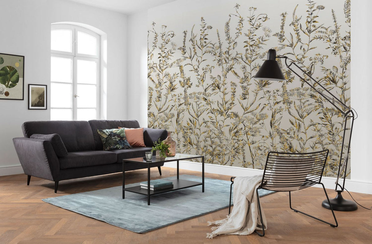 Komar fotobehang bloemen grijs - 300 x 250 cm - 611199