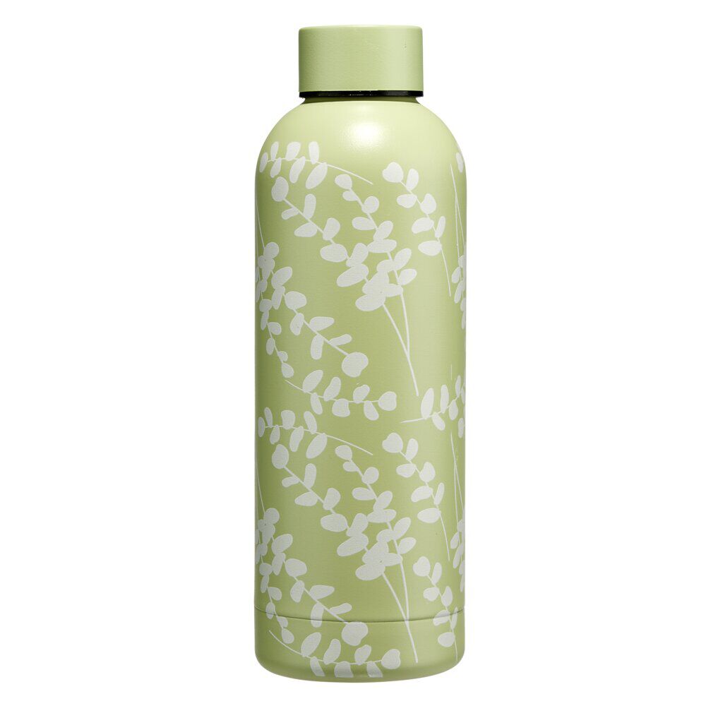 Gourde isotherme inox 500ml motif feuillage Ø7xH22cm (2 modèles)