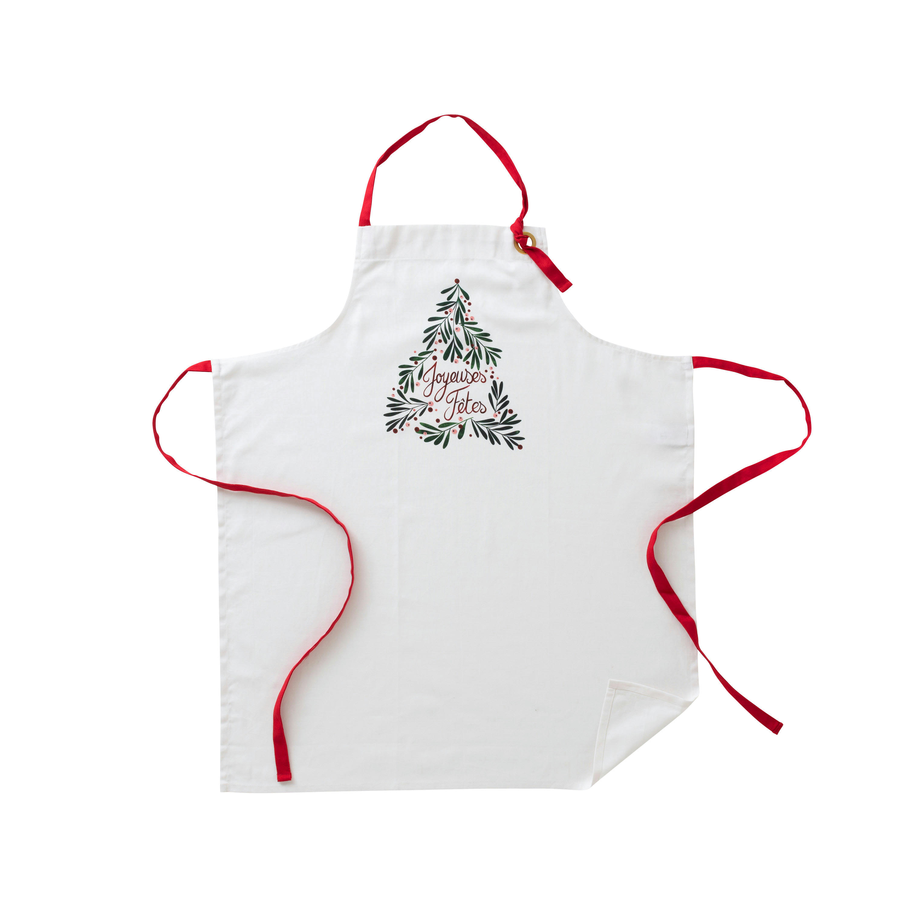 TRADITION - Tablier de cuisine Ecru imprimé beige 71 x 92 cm