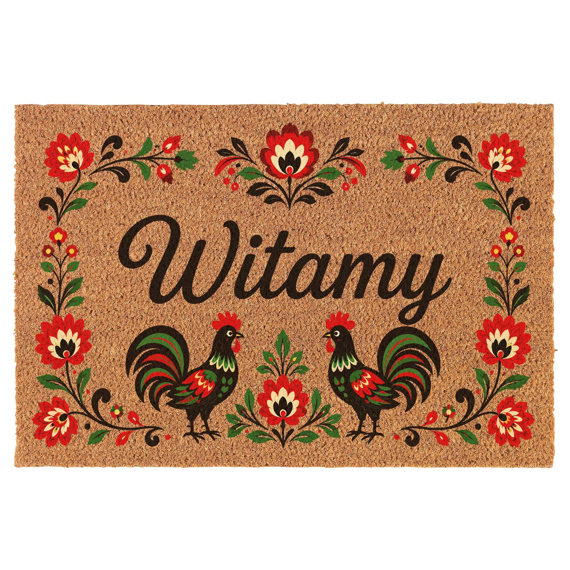 Witamy Polish Poland White Coir Doormat Welcome Front Door Mat New Home Closing Housewarming Gift
