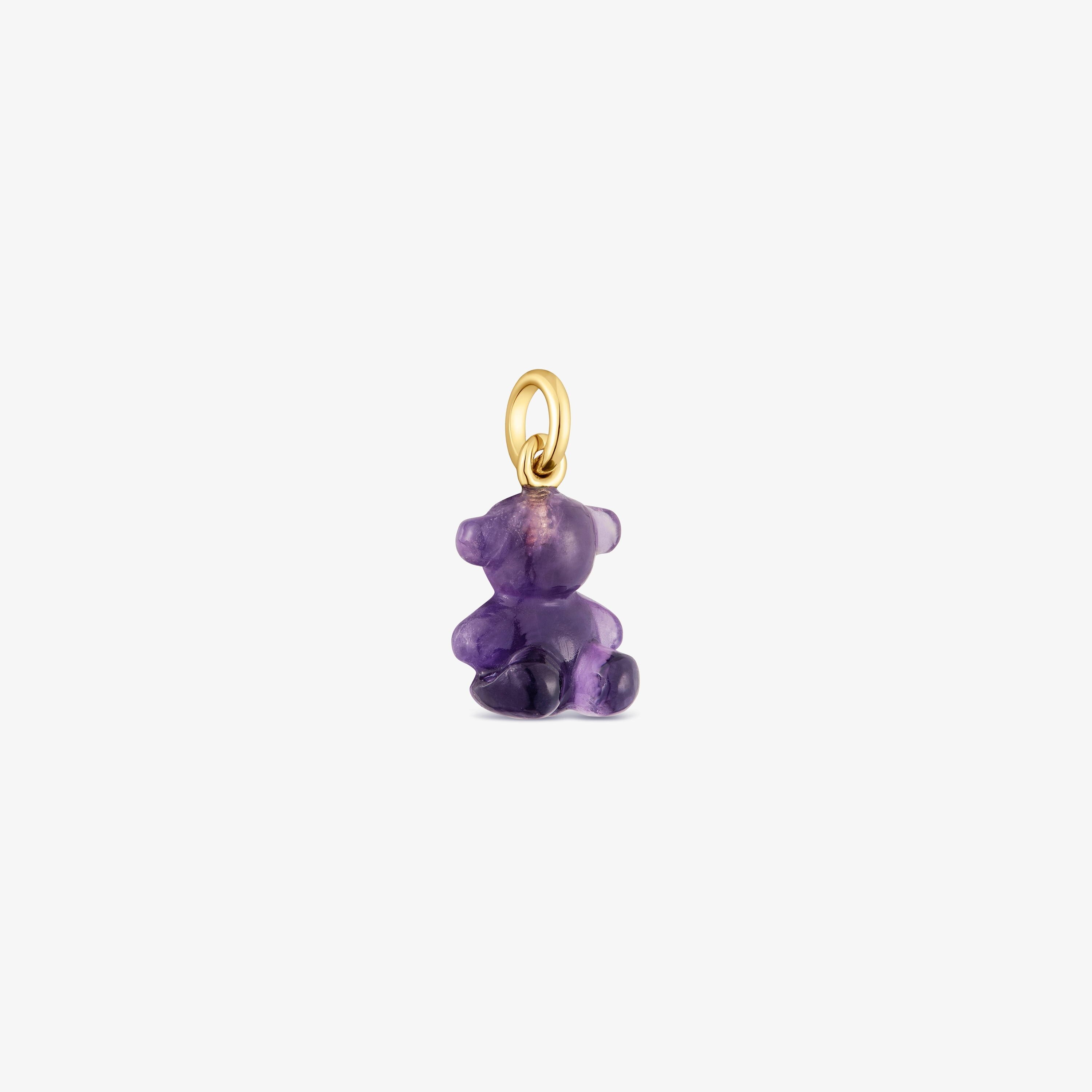 Colgante oso pequeño con amatista y oro 14 kt Bold Bear
