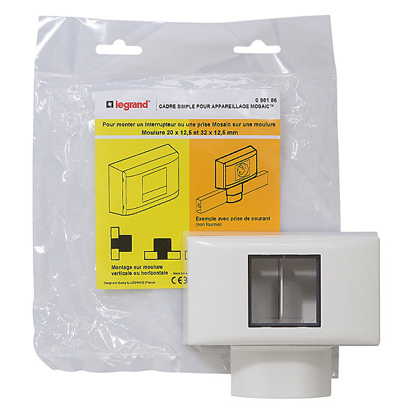 Cadre 1 poste Mosaic pour moulures et plinthes Legrand
