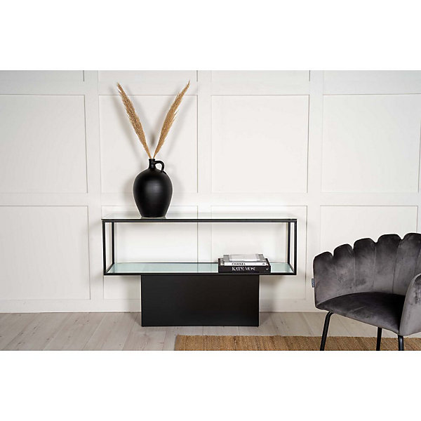 Console en verre et acier Maglehem