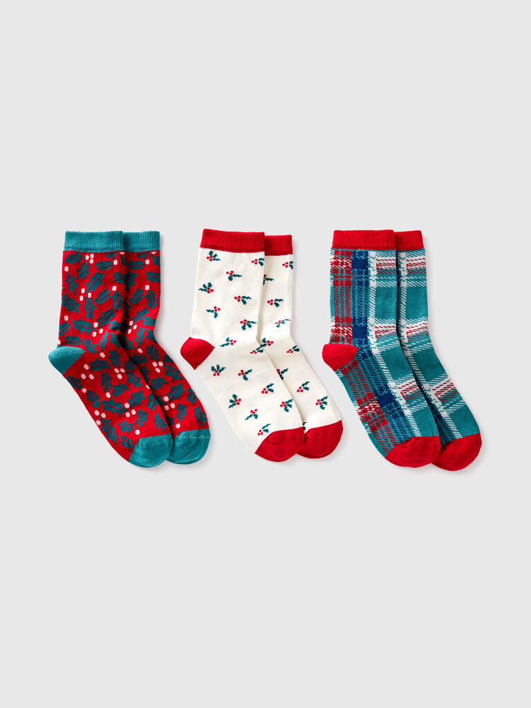 Three pairs of Christmas socks