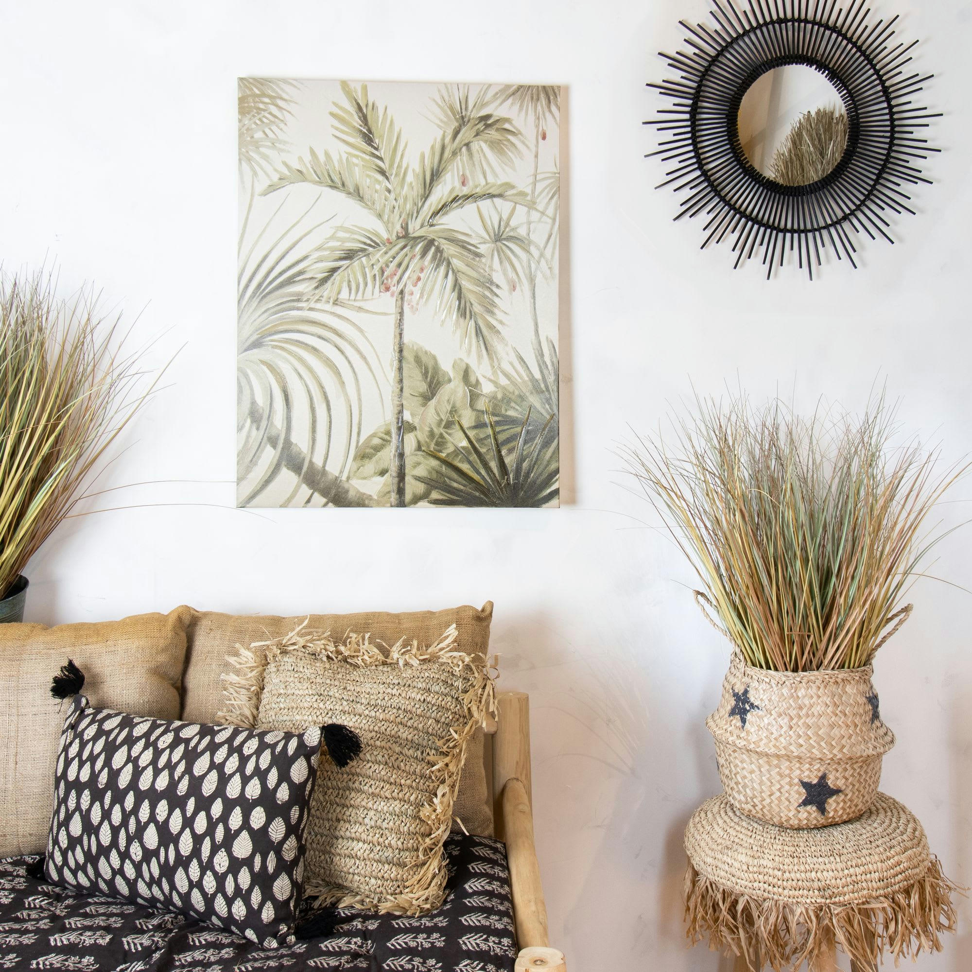 JUNGLE - Toile imprimée palmiers 53x73cm