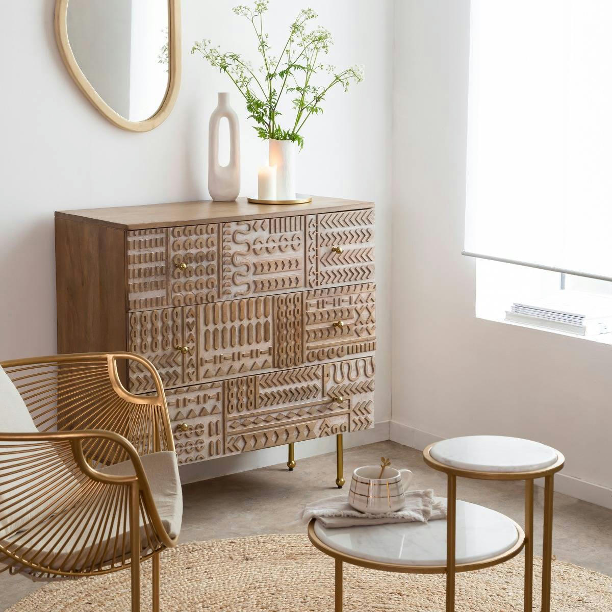 LÉOPOLD - Commode en bois marron 90 cm