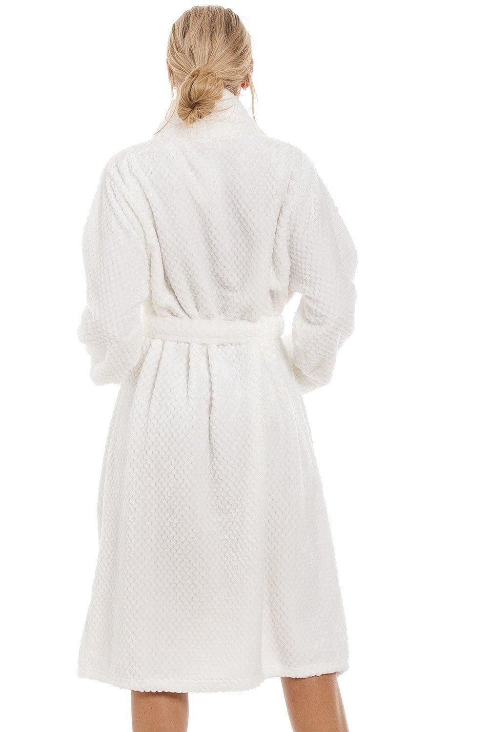 Camille Supersoft Honeycomb Textured Shawl Collar Bathrobe