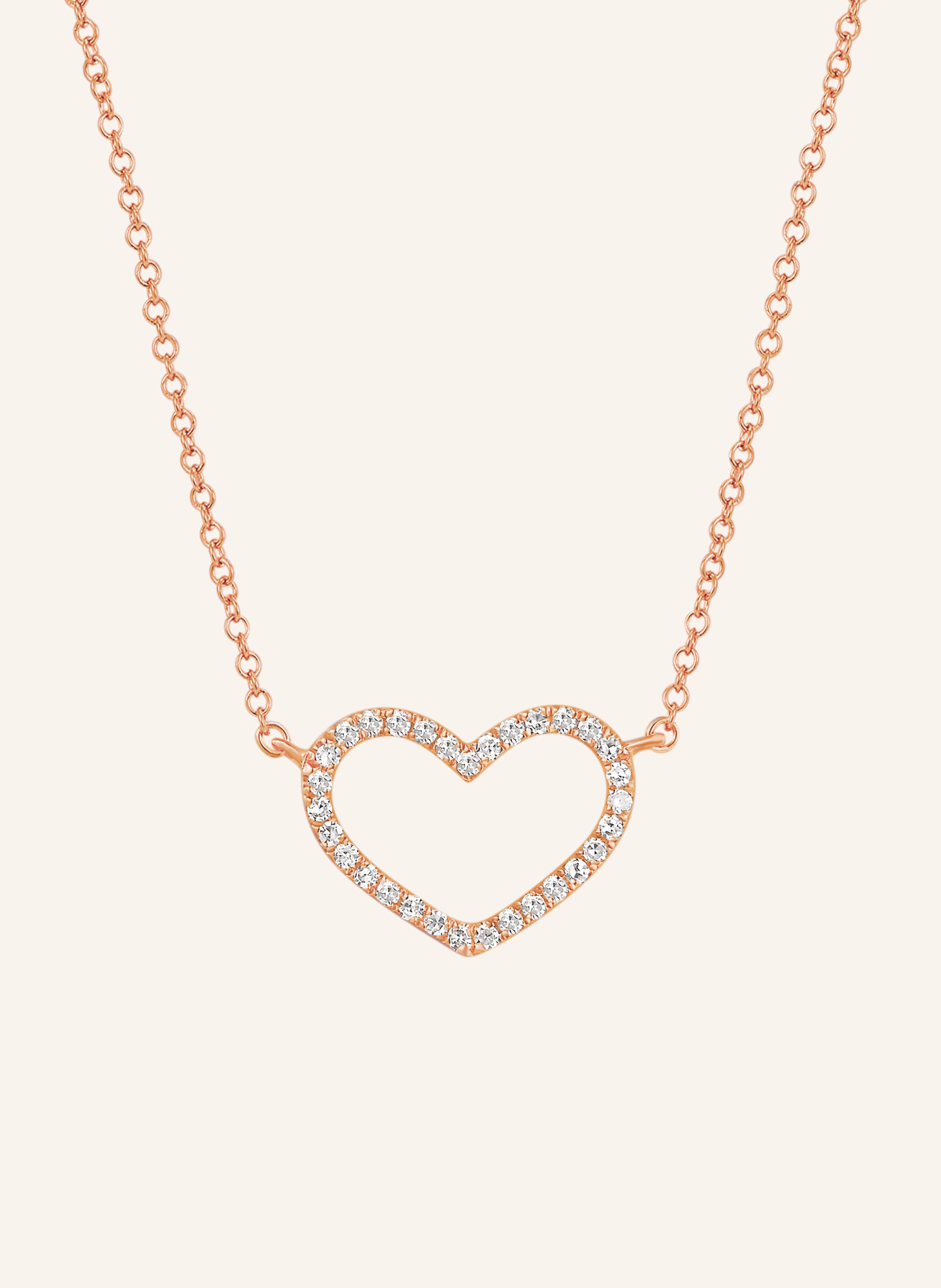Leaf Halskette HEART aus 18 Karat Roségold mit Diamanten