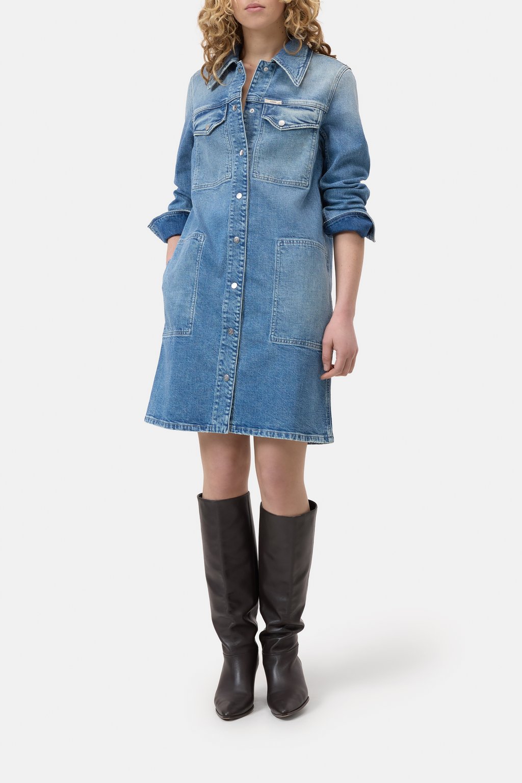 Utility-Hemdkleid aus Denim
