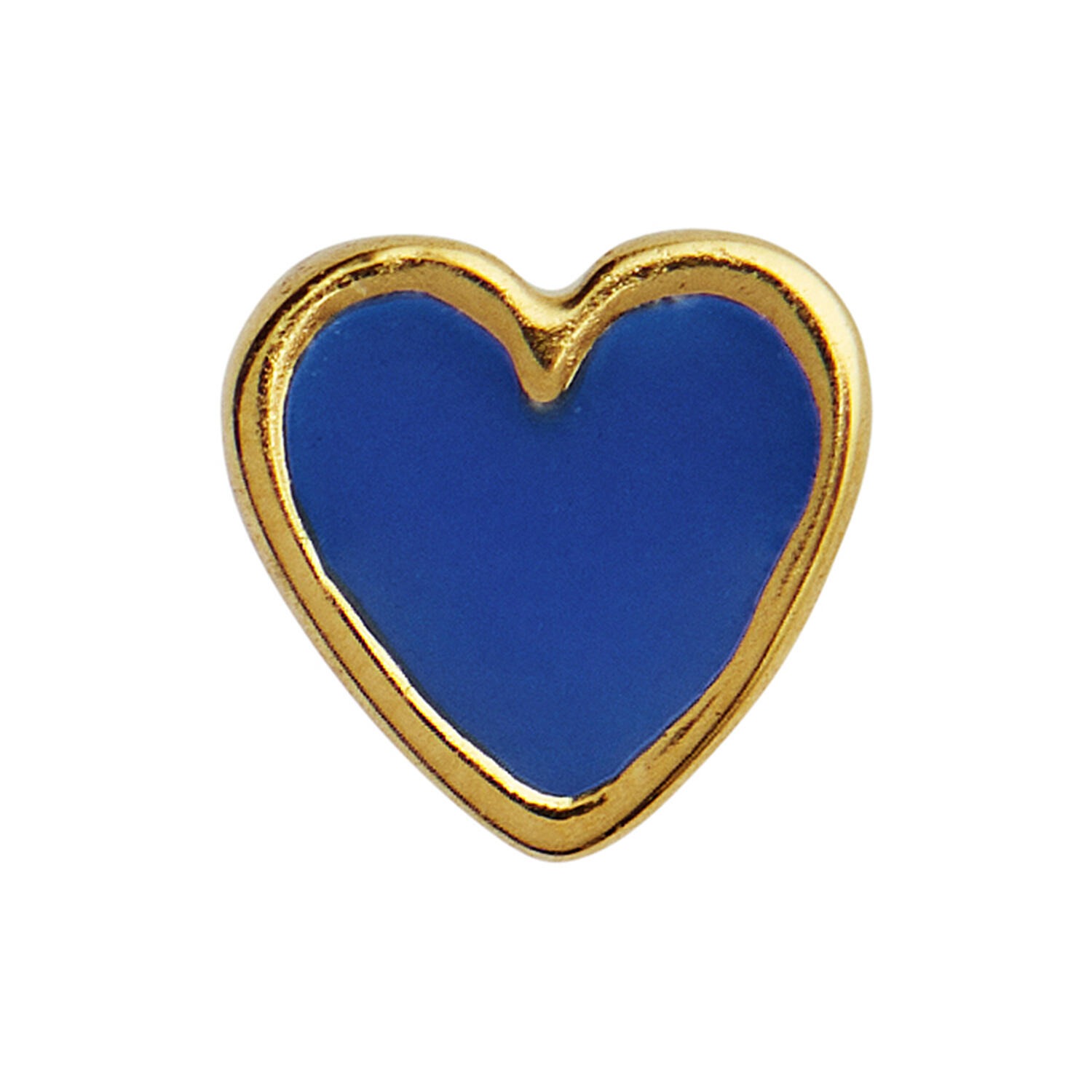 Petit Love Heart Cobalt Blue Enamel Single, gold