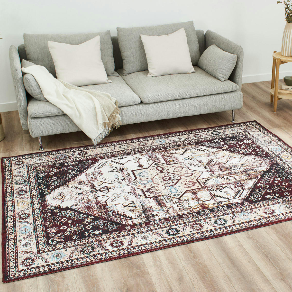 RADOM - Tapis salon  vintage rouge motif orient  200x290cm