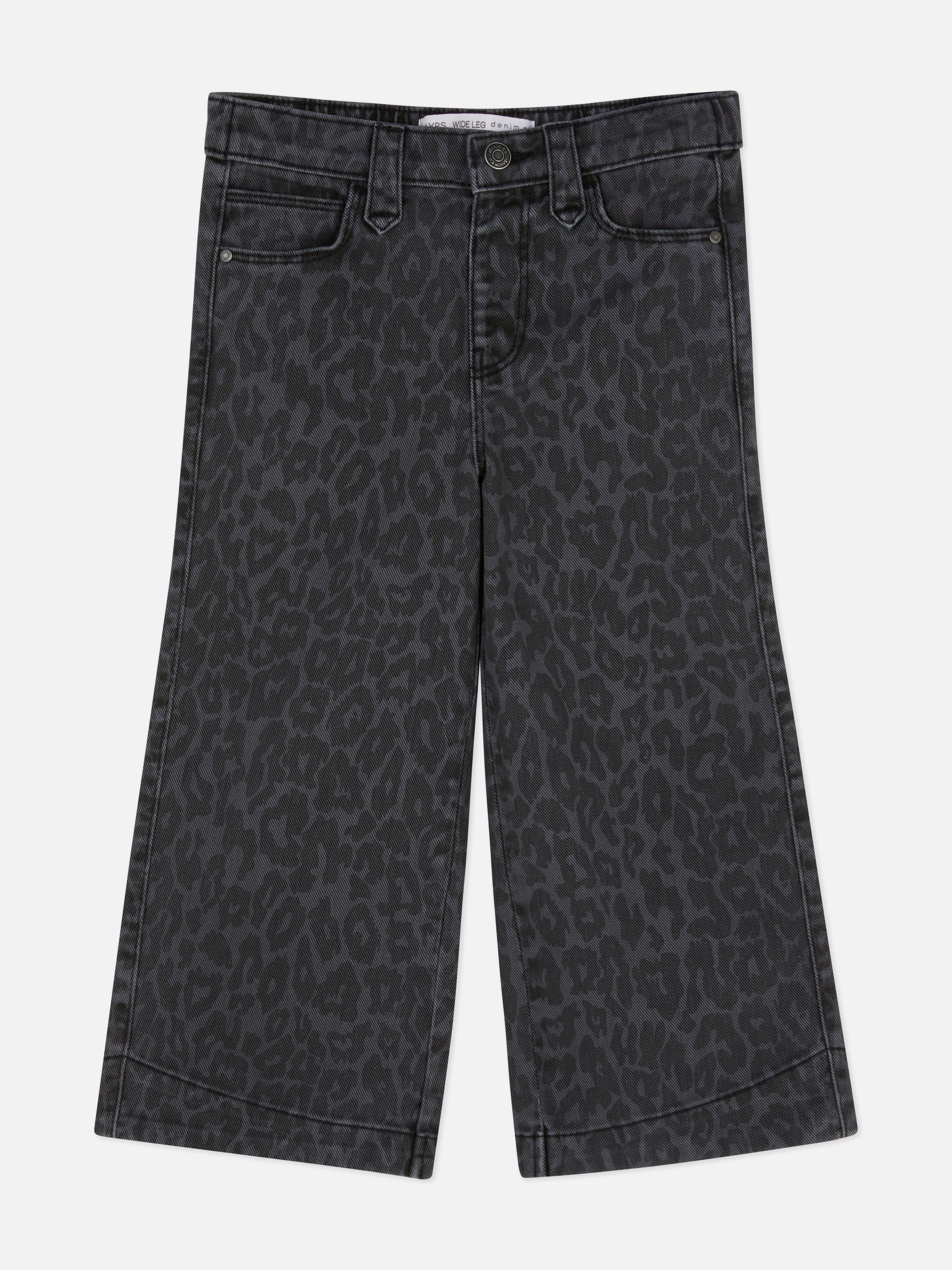 1.5-8yrs | Leopard Print Wide Leg Jeans