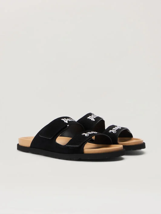 Logo Suede Sandals