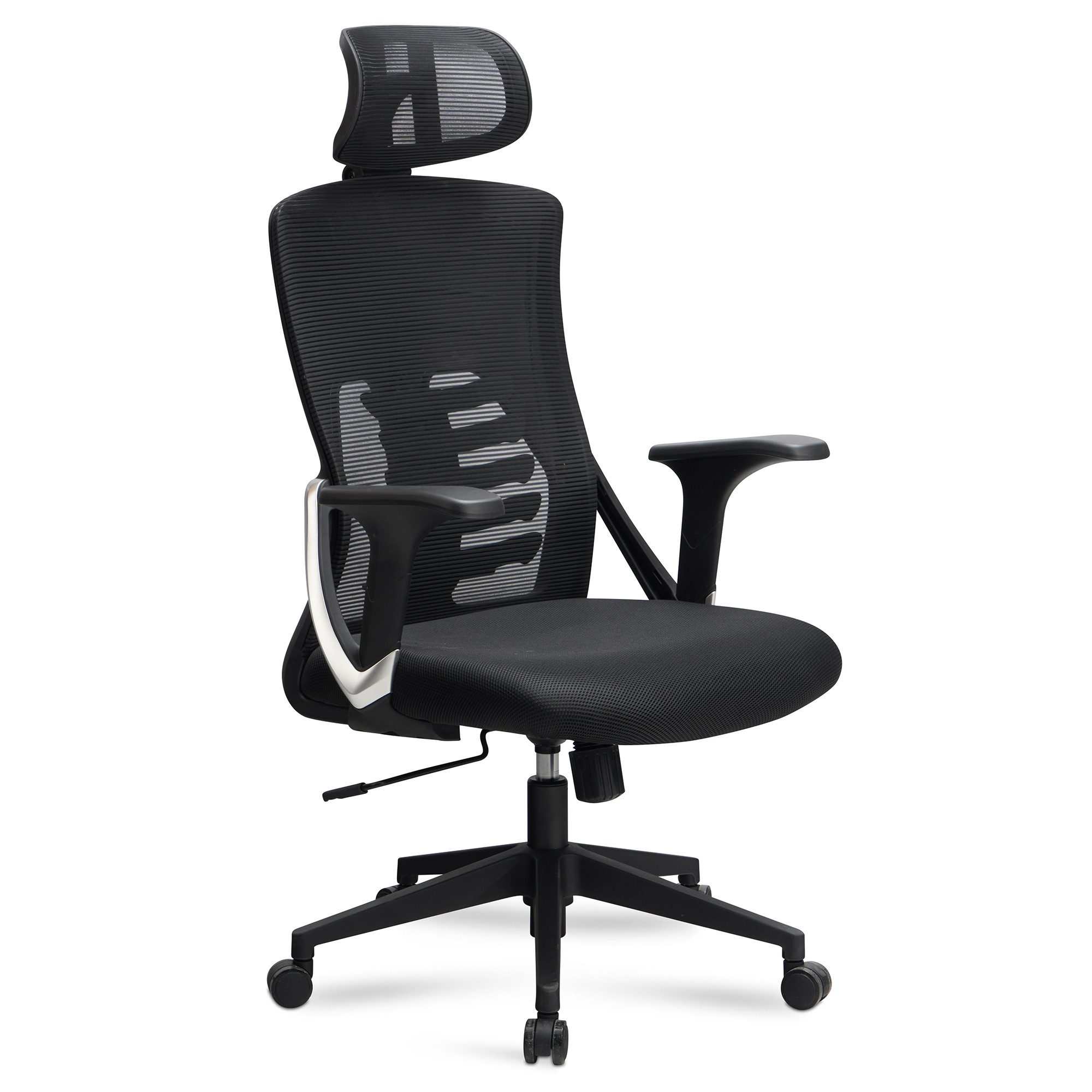 FineBuy krzesło obrotowe 120 kg czarne ergonomiczne