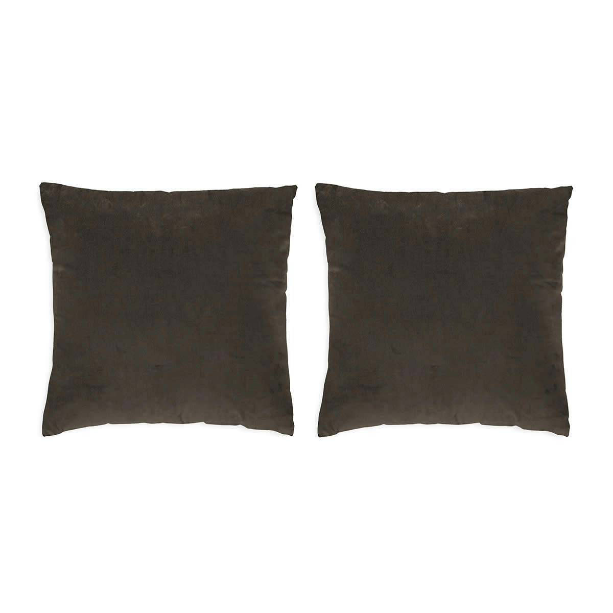 VELVET45 - Lot de 2 housses de coussin en velour  marron 45x45 cm
