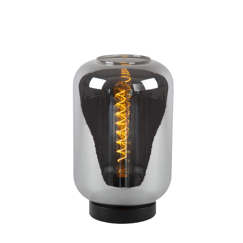 Lampe de table Joanet en verre fumé E27 40 W LUCIDE