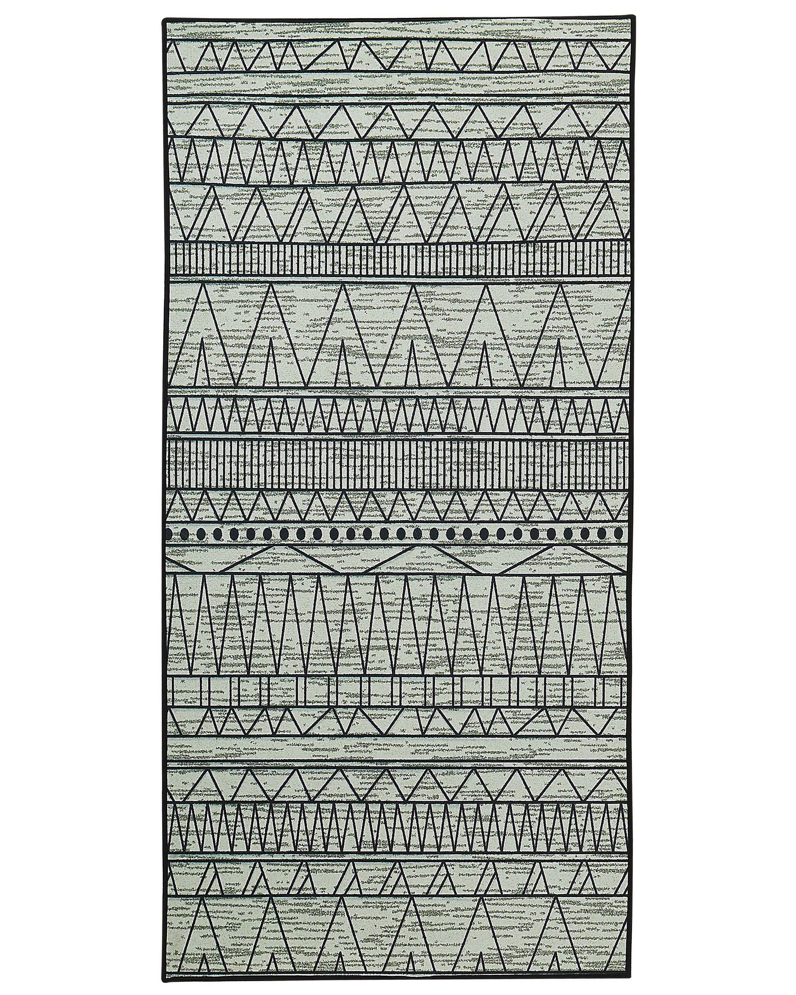 Dywan chodnik we wzory 80x150 cm czarno-szary