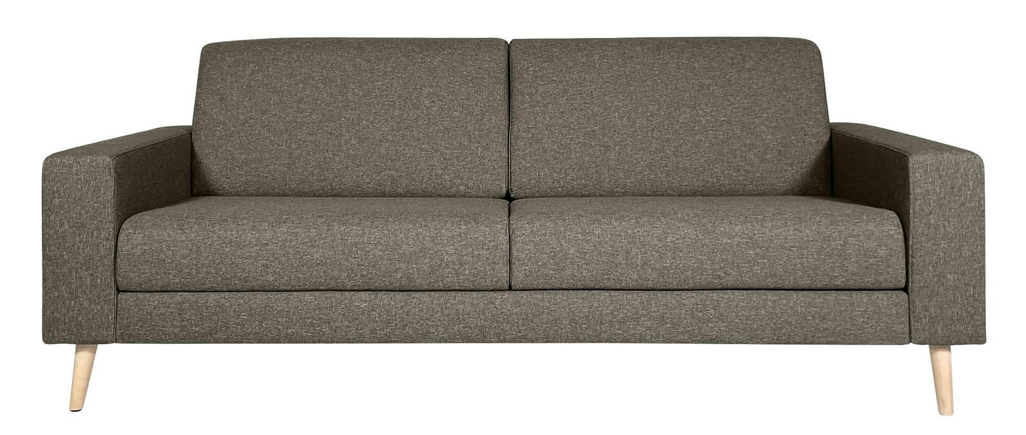 VIGGO - Canapé fixe 3 places  en tissu taupe