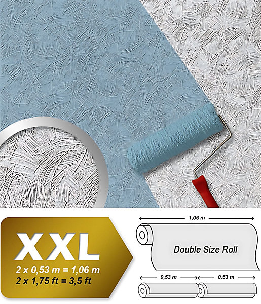 Papier peint non-tissé blanc à peindre EDEM 80308BR60 à relief aspect de crépi