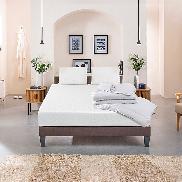 Pack Absolu 140x190 cm Matelas Mousse   Sommier Bois   Accessoires