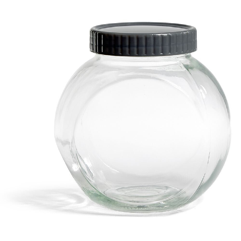 Pot en verre transparent avec couvercle plastique - 16x11,5xH.16cm