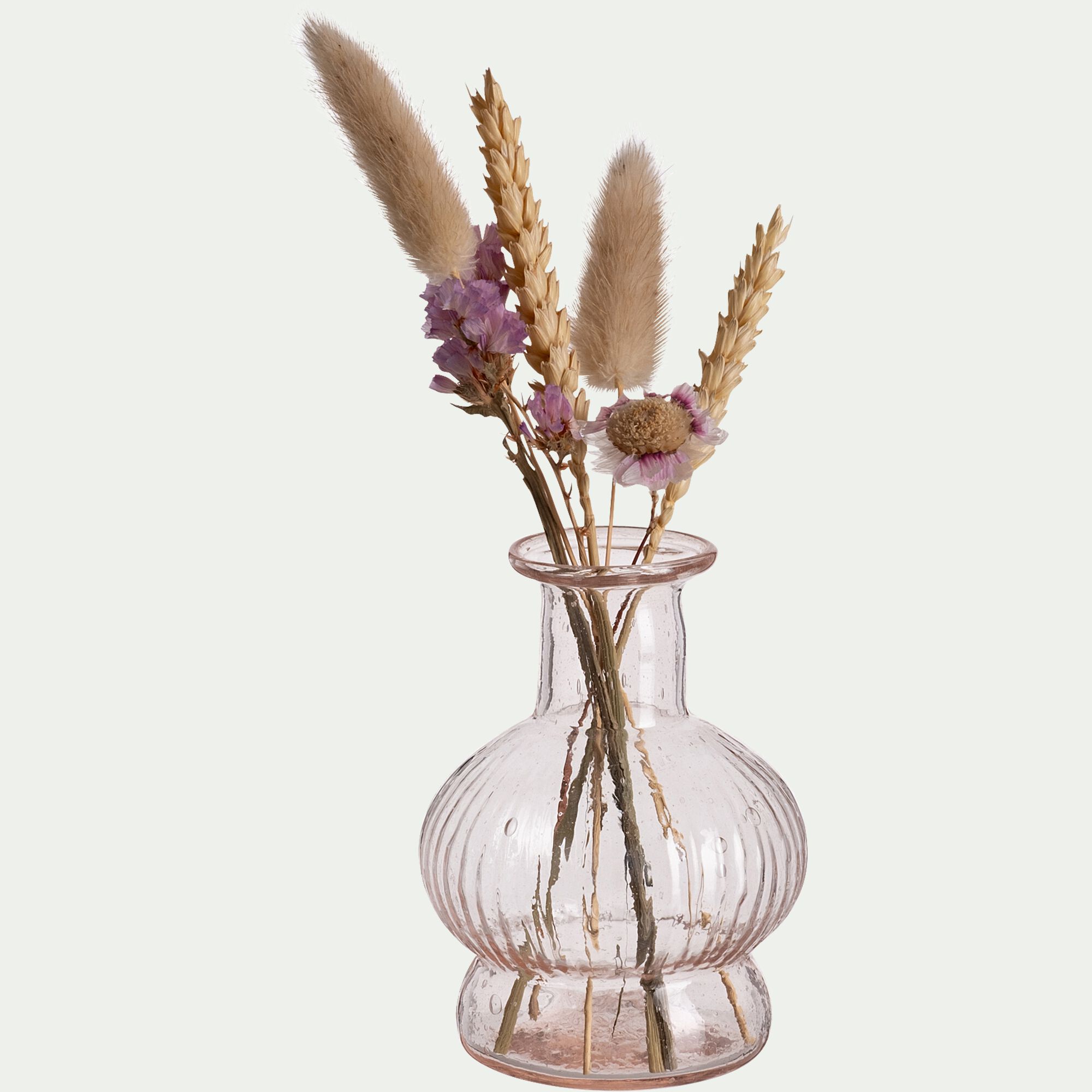 VEALI - Vase fiole en verre H10cm - rose