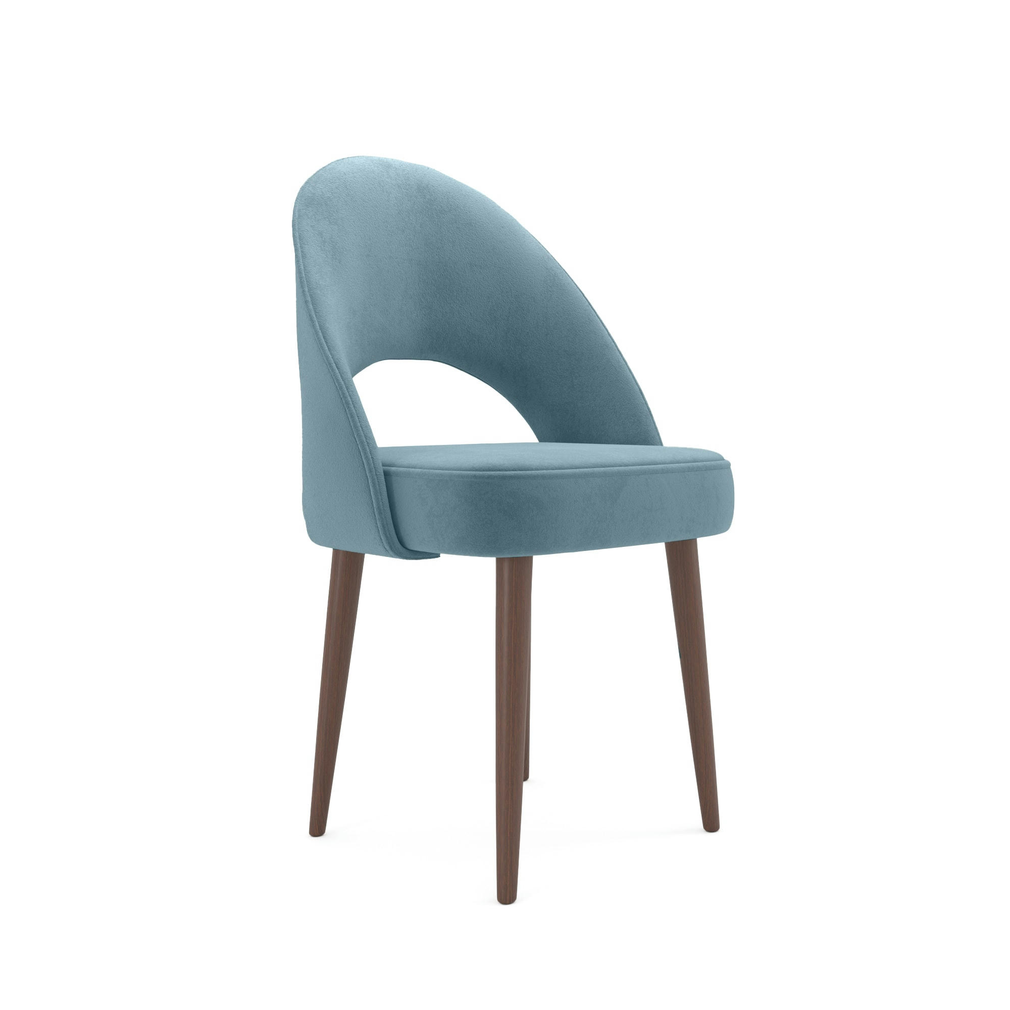 SAORI - Chaise en velours bleu perle