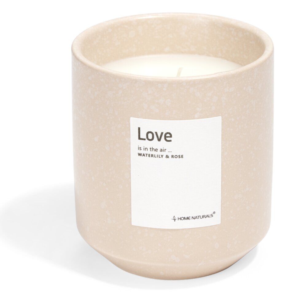 Bougie Love pot céramique Ø8xH9cm rose