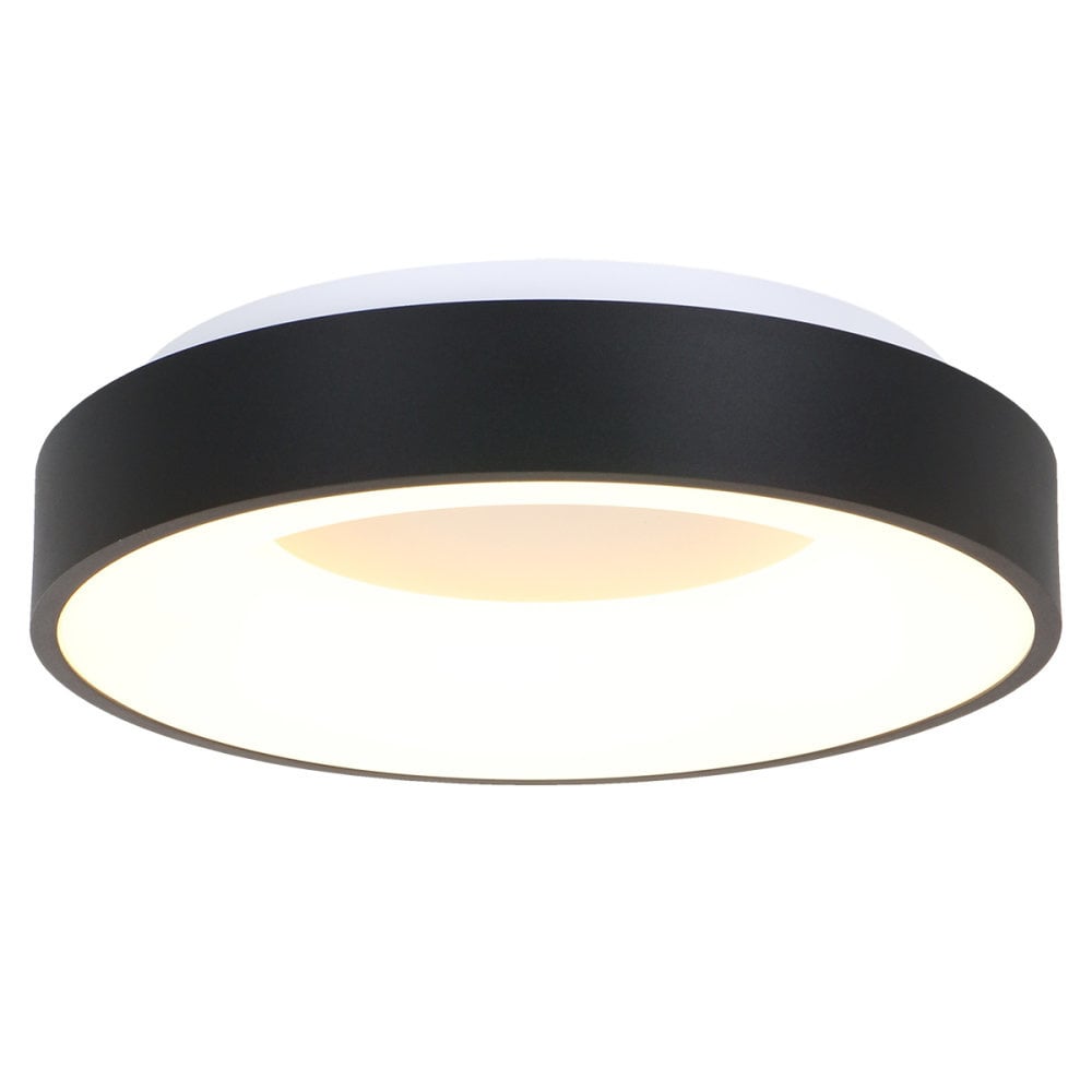 Steinhauer plafondlamp Ringlede - 1 lichts - 48x 9 cm - zwart