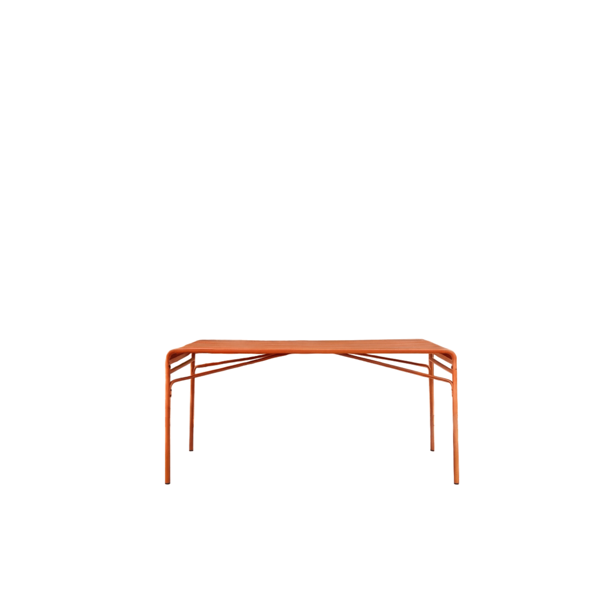 Tikamoon - Gaby - Rechthoekige tuintafel van oranje metaal 4 6 pers.