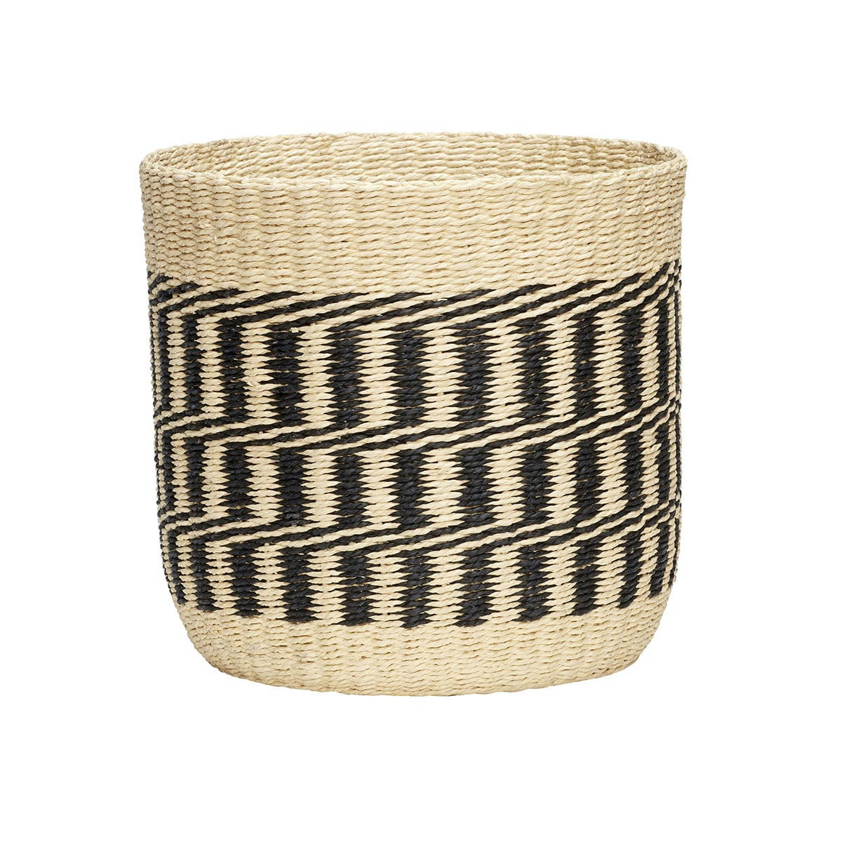 CURRENT - Panier rond noir et beige D33