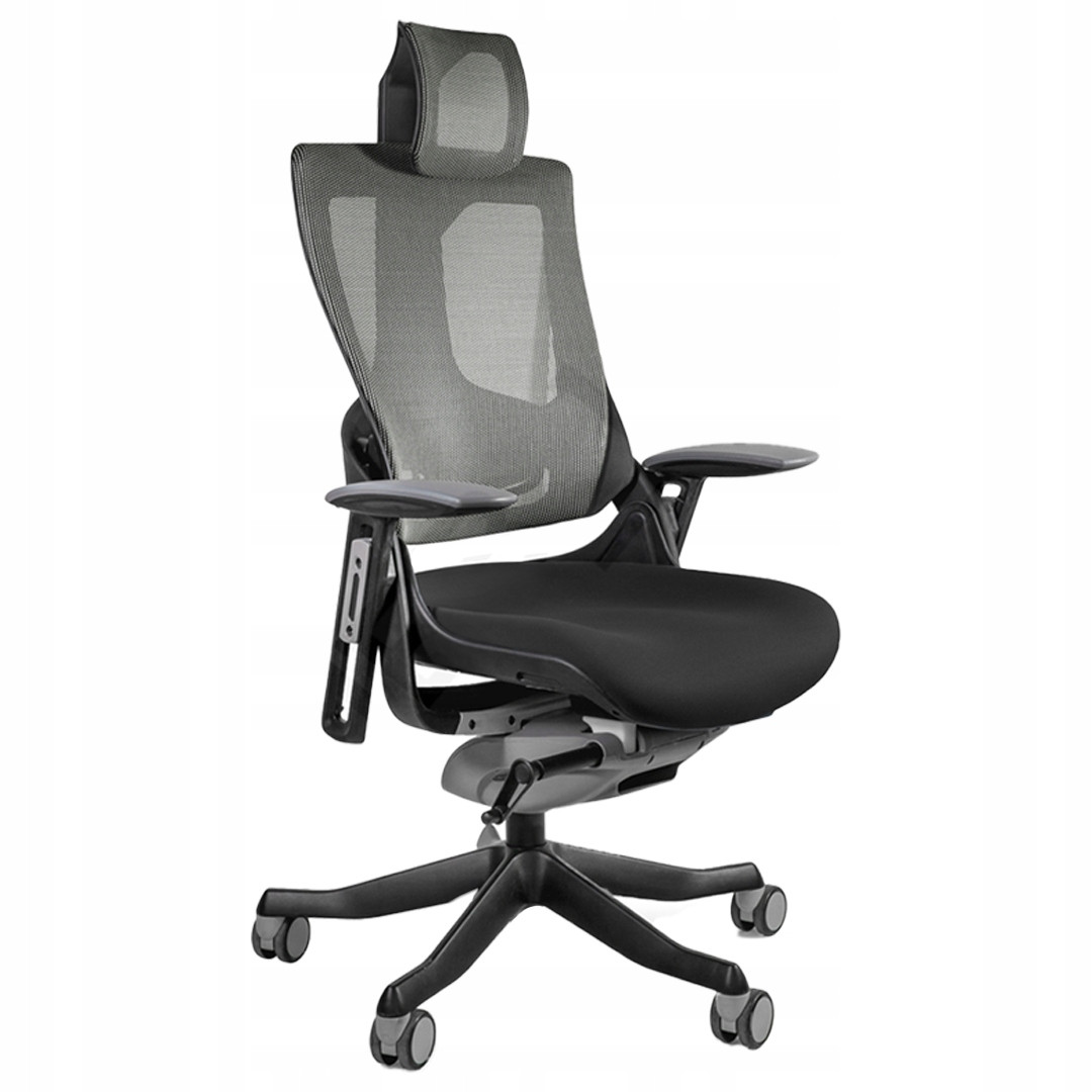 Ergonomiczny fotel biurowy WAU 2 czarny siatka/tkanina