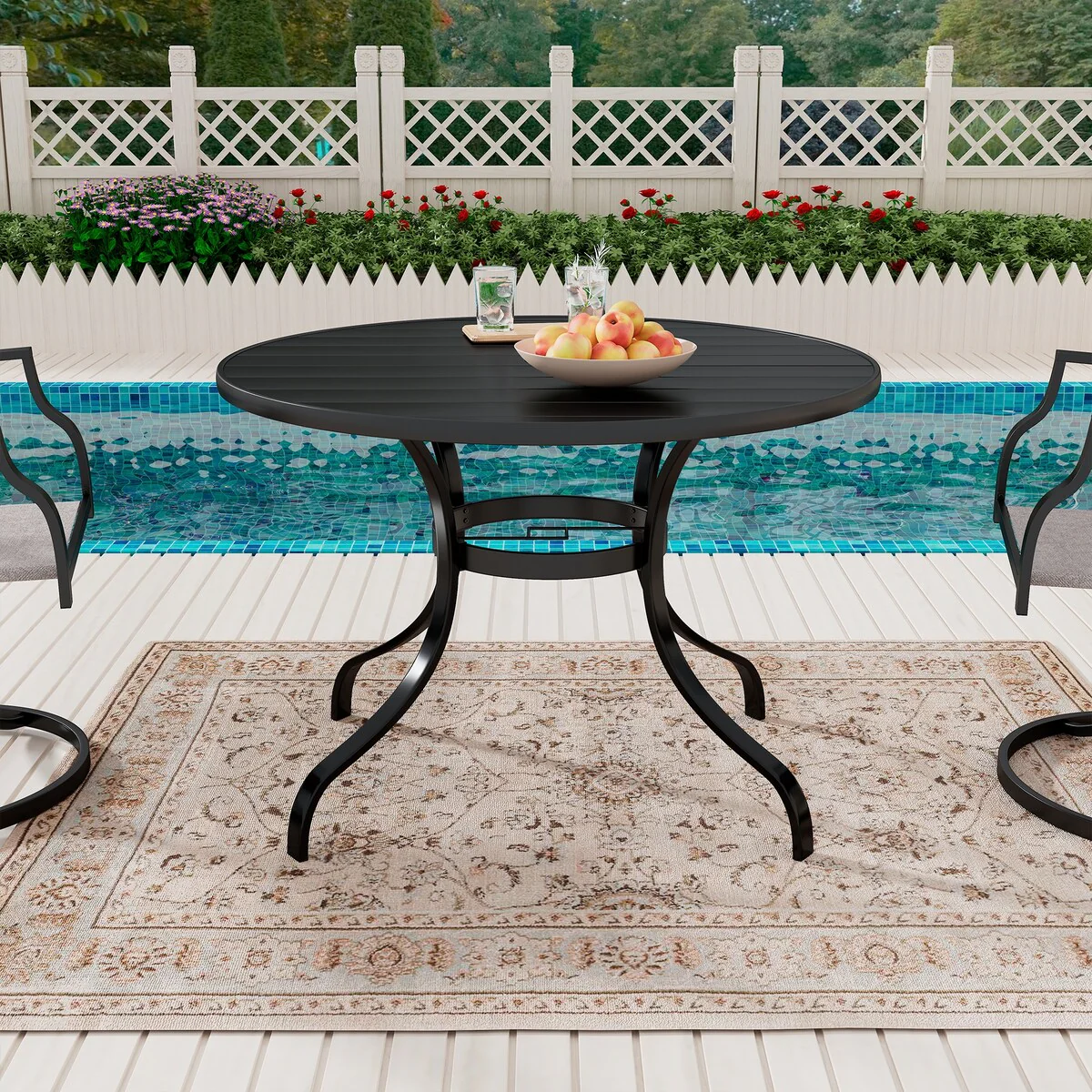 40 Patio Steel Round Dining Table
