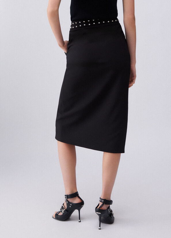 Gonna longuette con borchie