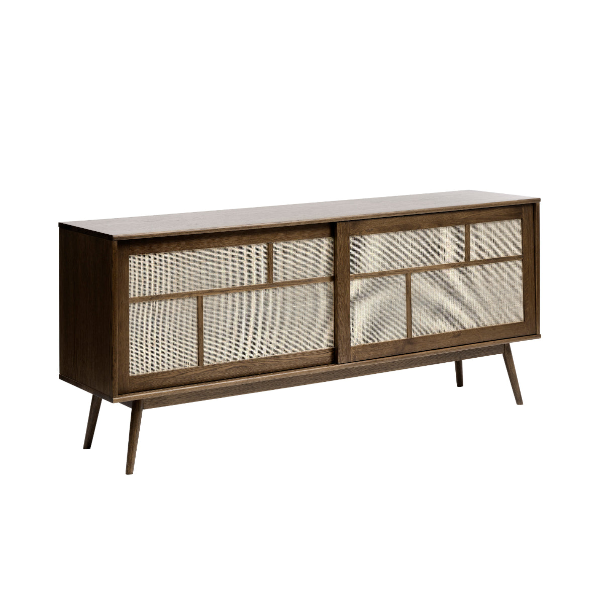 Rebellenclub Yass Dressoir - Smoked Eiken met Rattan