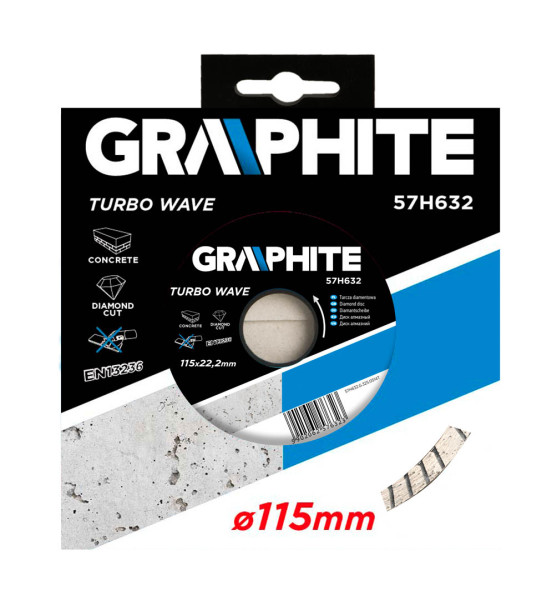 Tarcza diamentowa 115x22.2mm turbo GRAPHITE 57H632